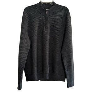 Joseph Abboud Heather Green Sweater Pullover 1/4 Zip Wool Blend Knit XL